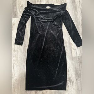 Calvin Klein Black Off the Shoulder Bodycon Dress
